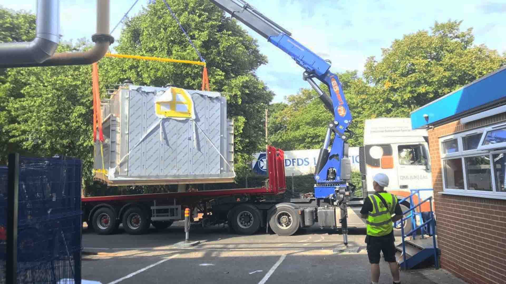 crane moving a big object